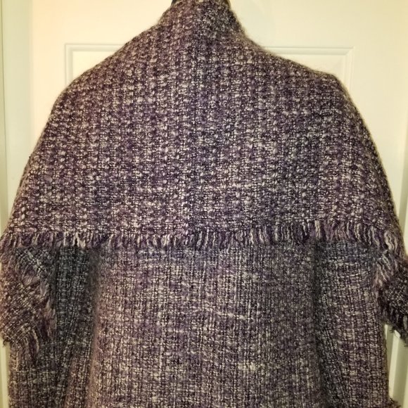 ✅#67 NWOT CALVIN KLEIN PURPLE FRINGE TWEED JACKET - Picture 5 of 9